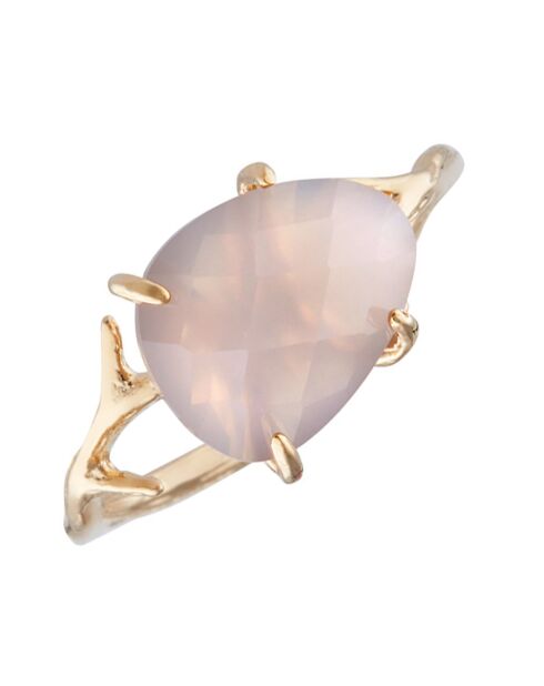 Bague Lily Agate en laiton doré