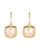 Boucles d'oreilles Ella Quartz rose en laiton doré