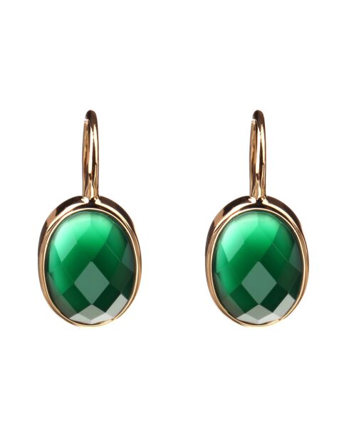 Boucles d'oreilles Lisa Agate en laiton doré
