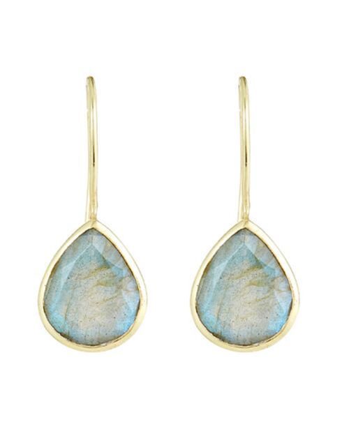 Boucles d'oreilles Rosalie Labradorite en laiton doré