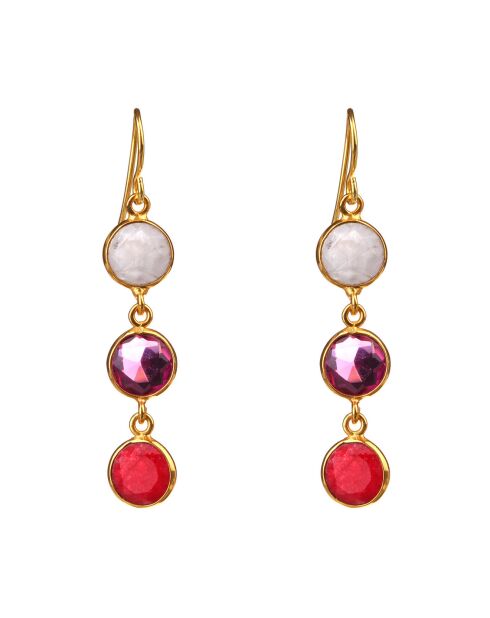 Alicia Quartz & Aventurijn oorbellen in goudmessing