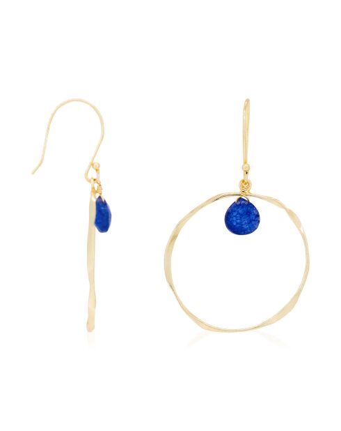 Boucles d'oreilles Véro Lapis Lazuli en laiton doré
