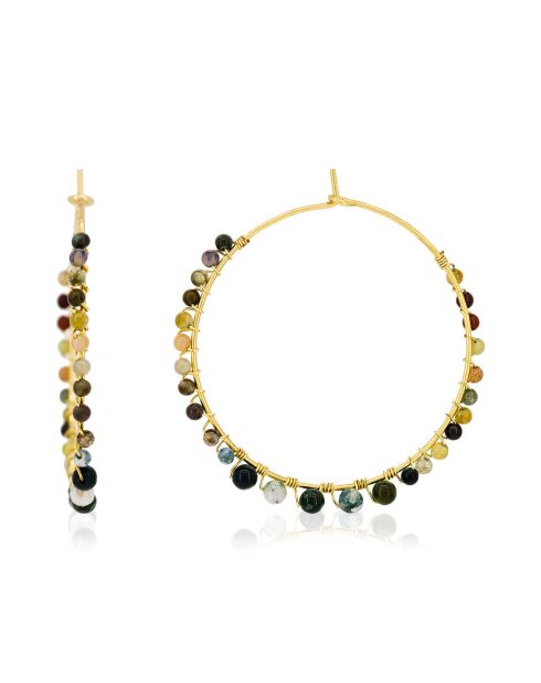 Oorbellen van Malis Agaat in goudmessing