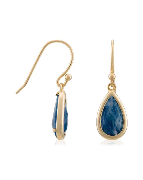 Boucles d'oreilles Lila Aventurine en laiton doré