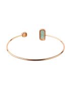 Jonc Dorine Nacre & Amazonite en laiton doré