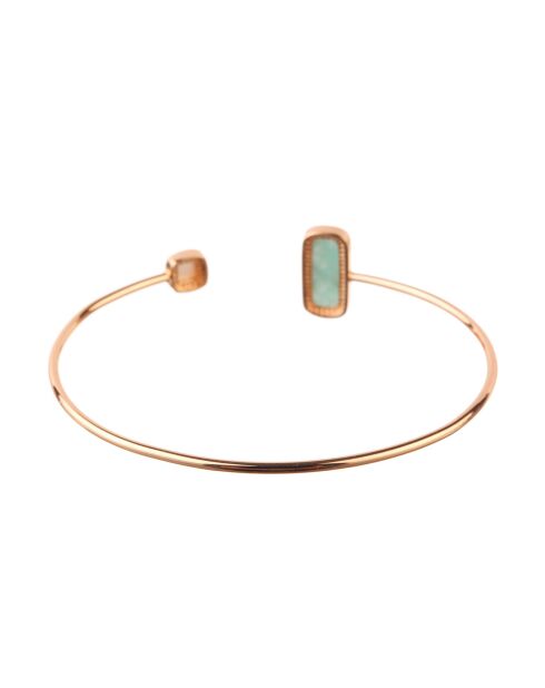 Jonc Dorine Nacre & Amazonite en laiton doré