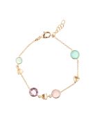 Bracelet Augustine Quartz, Aqua Calci & Améthyste en laiton doré