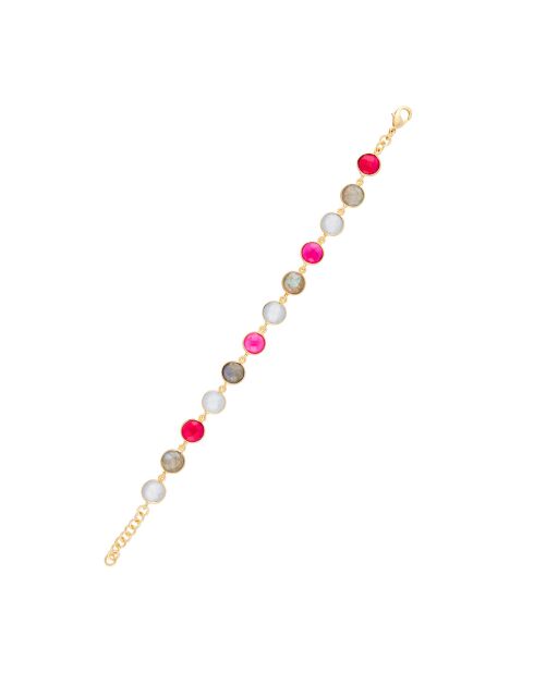 Bracelet Dania Onyx en laiton doré