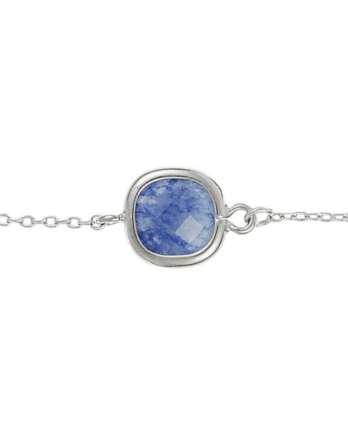 Bracelet Lilou Aventurine en laiton argenté