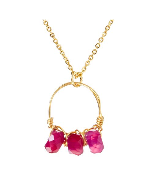 Collier Suzi Agate en laiton doré