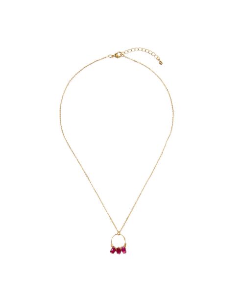 Collier Suzi Agate en laiton doré