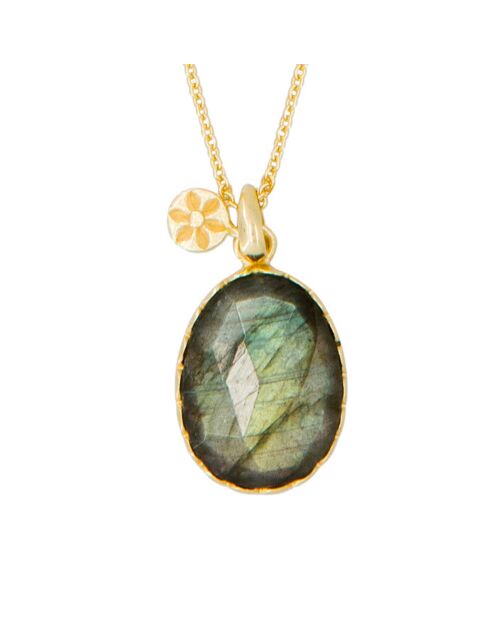 Collier Alba Labradorite en laiton doré