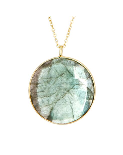Collier Ellie Labradorite en laiton doré