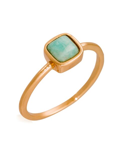 Bague Ella Amazonite en laiton doré