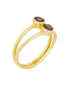 Bague Adela Iolite & Labradorite en laiton doré