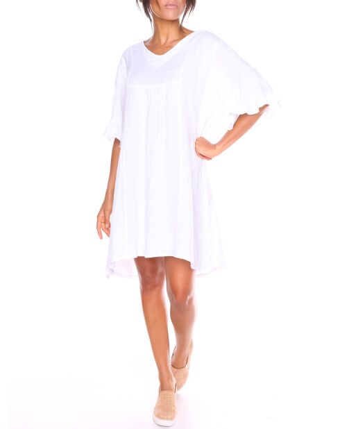 Louna weißes Kleid aus 100% Leinen