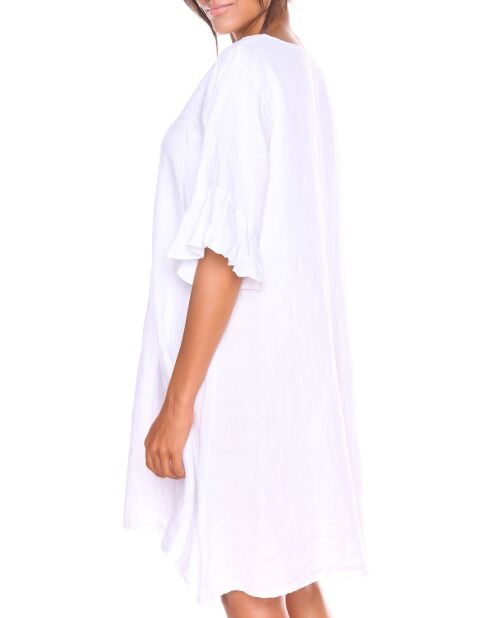 Louna weißes Kleid aus 100% Leinen
