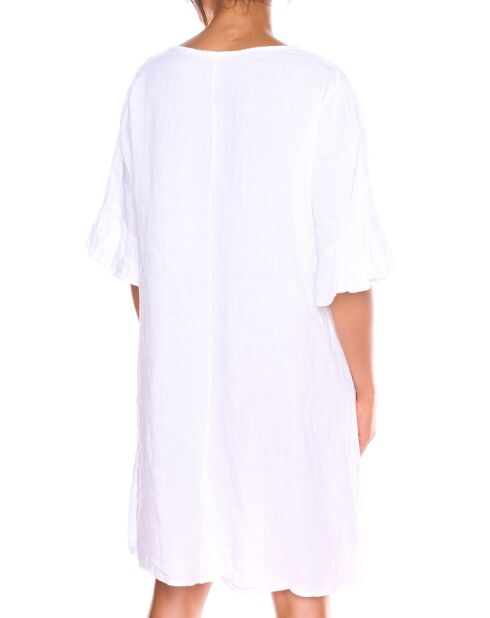 Louna weißes Kleid aus 100% Leinen