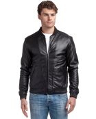 Veste en Cuir d'Agneau Jeffrey noire