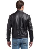 Veste en Cuir d'Agneau Jeffrey noire