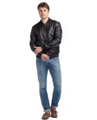 Veste en Cuir d'Agneau Jeffrey noire
