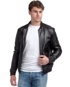 Veste en Cuir d'Agneau Jeffrey noire