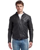 Veste en Cuir d'Agneau Thierry noire