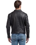 Veste en Cuir d'Agneau Thierry noire