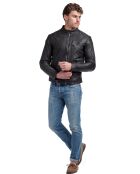 Veste en Cuir d'Agneau Thierry noire