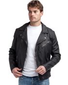 Veste en Cuir d'Agneau Silas noire