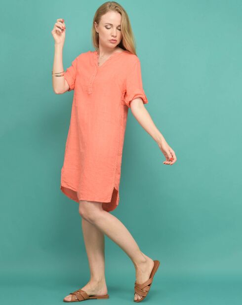 Robe courte 100% Lin Maeve orange