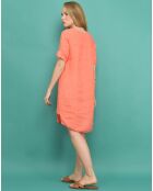 Robe courte 100% Lin Maeve orange