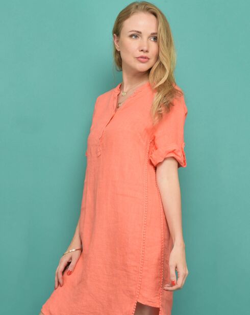 Robe courte 100% Lin Maeve orange