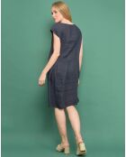 Robe courte 100% Lin Hera bleu marine