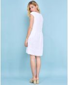 Robe courte 100% à broderie Cosette blanche
