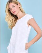 Robe courte 100% à broderie Cosette blanche