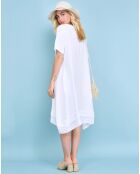 Robe midi évasée 100% Lin Edwige blanche