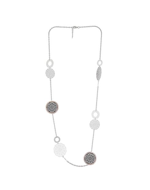 Sautoir Sofia argenté/doré/noir