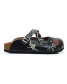 Mules Auréa noir/multicolore