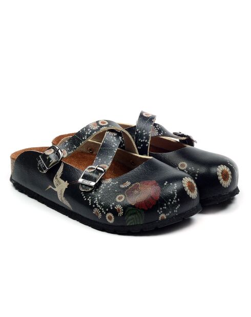 Mules Auréa noir/multicolore
