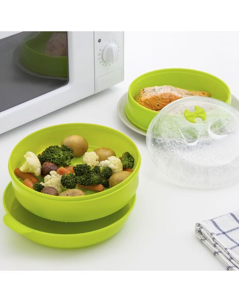 Cuiseur-vapeur Double pour Micro-Ondes Fresh vert