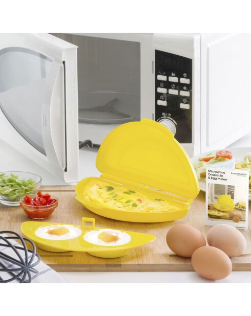 Cuiseur d'omelette pour micro-ondes jaune