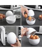 Cuiseur oeufs pour micro-ondes avec livre de recettes Boilegg blanc