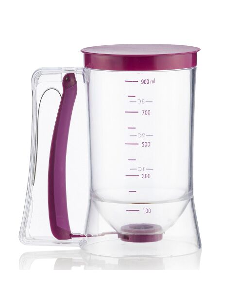 Carafe distributrice de pâte à pâtisserie & livre de recettes violet 900 ml