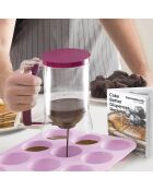 Carafe distributrice de pâte à pâtisserie & livre de recettes violet 900 ml