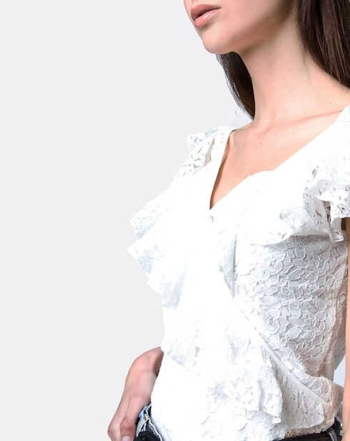 Top macramé blanc
