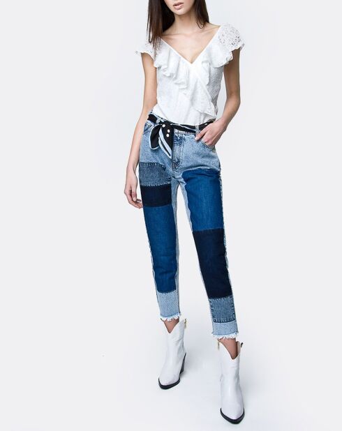 Top macramé blanc