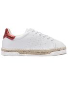 Baskets espadrilles en Cuir Lancry Roma blanc/rouge