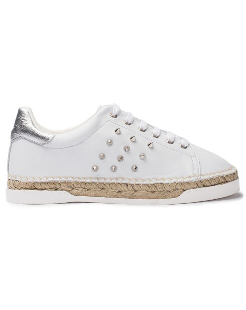 Baskets espadrilles en Cuir Lancry Stud blanc/argenté