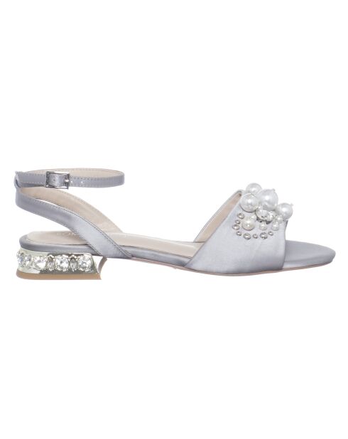 Satijngrijze sandalen van Perla